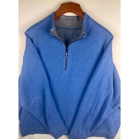 Tommy Bahama Mens Size XL 1/4 Zip Quarter Zip Jacket Long Sleeve Reversible Blue - Picture 5 of 8